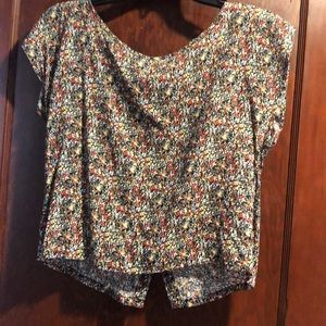 Robin Kincaid Printed button-Back crop top